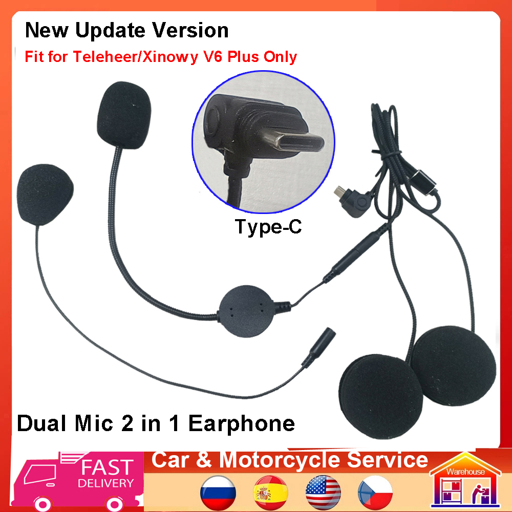 Full Face Motorcycle Helmet With Bluetooth - Наушники-гарнитура Type-C 2-в-1 с двумя микрофонами